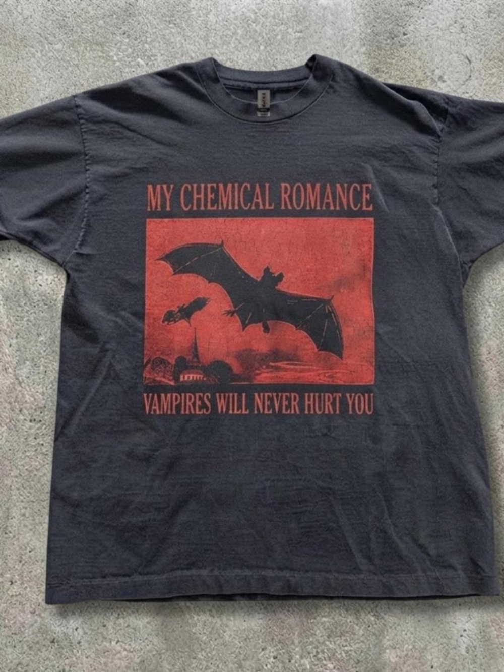 Gildan Black Short Sleeve Tee with Red My Chemical Romance Graphic